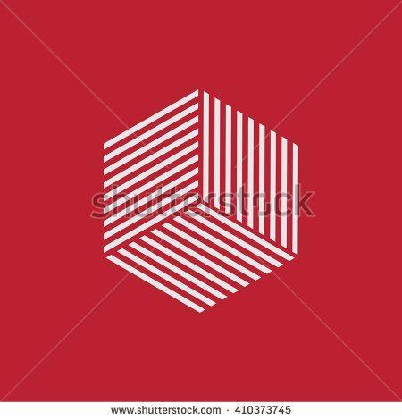 Red Hexagon Logo - Hexagon logo. Minimal geometry. Red and Grey. Stock vector ...