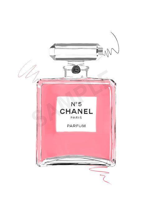 Pink Chanel Perfume Logo - Pink Chanel No. 5 Paris Parfum. perfume fashion by RKHercules, $9.00
