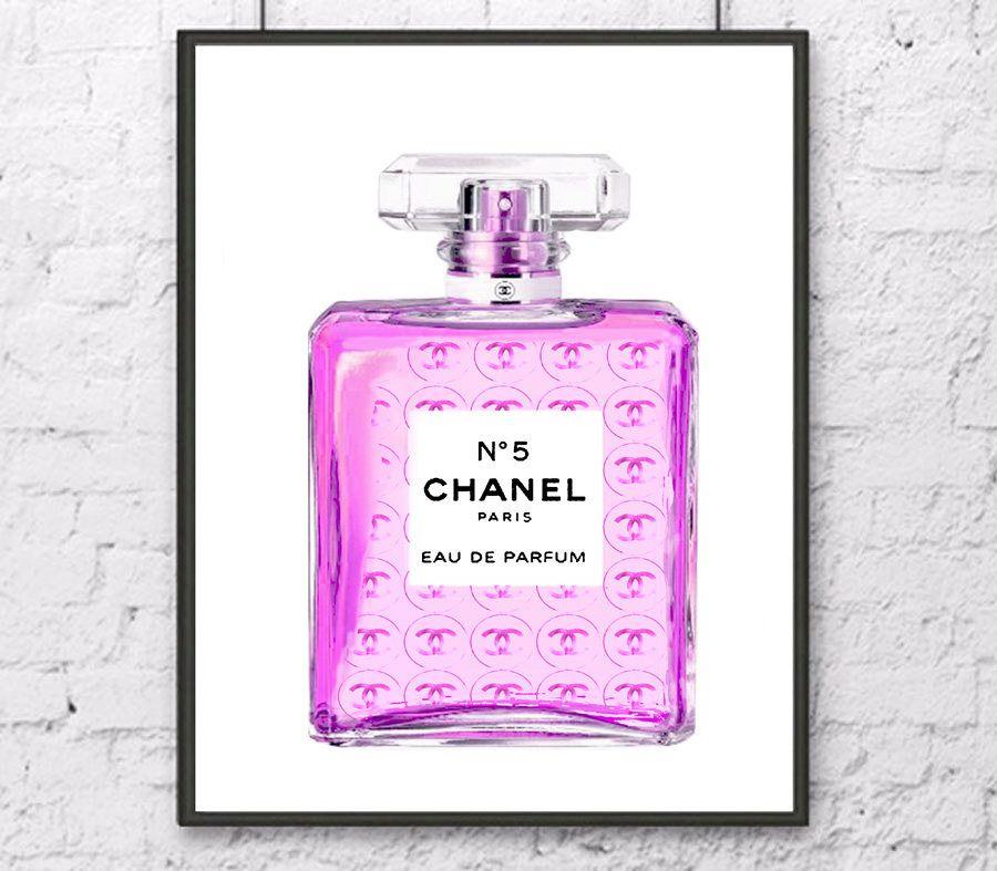 Pink Chanel Perfume Logo - Chanel Perfume Nr.5 Chanel Logo poster Chanel print Chanel | Etsy