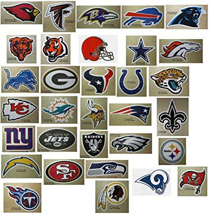 Stickers Logo - NFL Team Logo Stickers Set of 50 Football Stickers (All 32 Team Logos and  more) 4.25