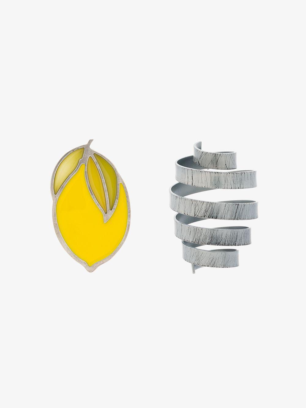 Grey Yellow Sphere Logo - Jacquemus Yellow and Grey Citron Spring Earrings