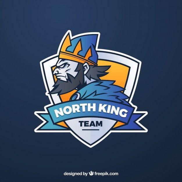 Sports Team Logo - E-sports team logo template with king Vector | Free Download