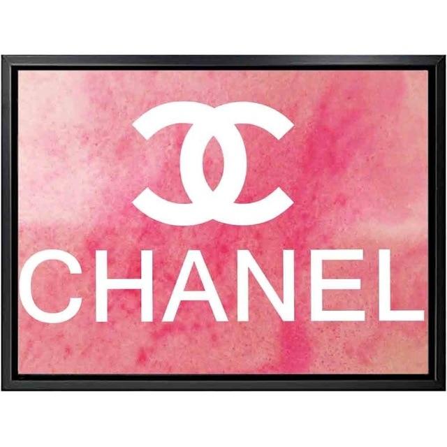 Pink Chanel Flower Logo - COCO Chanel Perfume Flowers Painting Fashion Quotes Nordic Wall Art ...