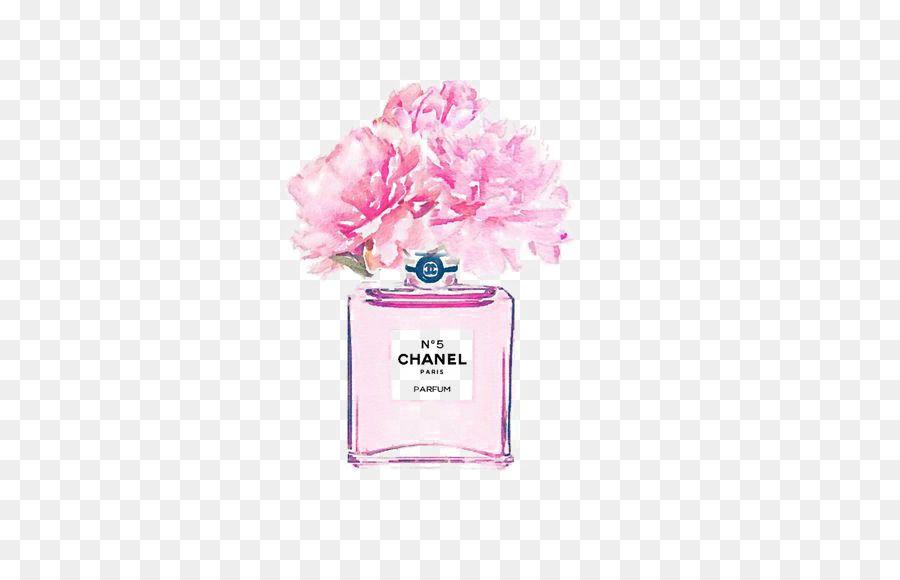 Pink Chanel Perfume Logo - Logo Chanel Perfume Pink Flower - Clipart & Vector Design •