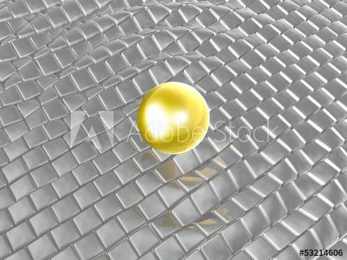 Grey Yellow Sphere Logo - Yellow sphere on grey cubes this stock illustration