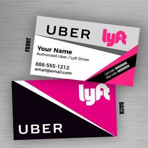 Custom Lyft Uber Logo - 1000 Custom Lyft / UBER Authorized Driver Business Cards - Double ...