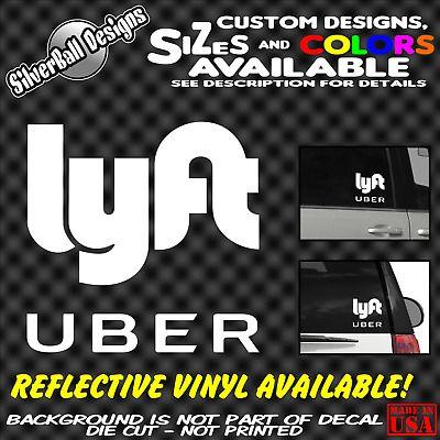 Custom Lyft Uber Logo - UBER LYFT CUSTOM Vinyl Decal car rear window sticker Sign Logo ...