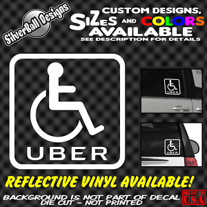 Custom Lyft Uber Logo - UBER Handicap Custom SQ Vinyl Decal window sticker Sign Logo