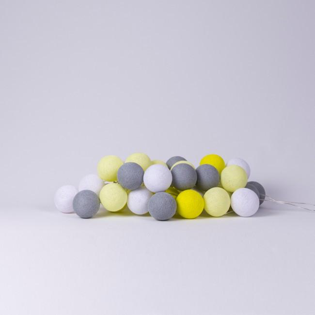 Grey Yellow Sphere Logo - Cotton Ball Lights Yellow & Grey Cotton Ball Lights