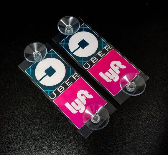 Custom Lyft Uber Logo - 2 Uber Lyft Removable Custom Decal Sign Placard Rideshare New | Etsy