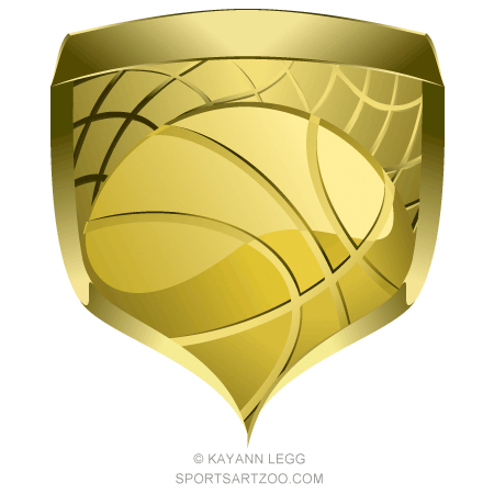 Gold Basketball Logo - Basketball Gold Shield — SportsArtZoo