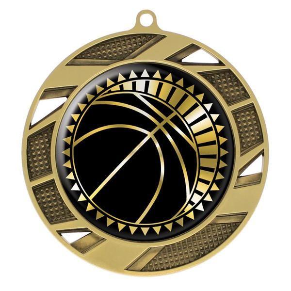 Gold Basketball Logo - Basketball Medallion - Solar Series Medal - Gold 2 3/4