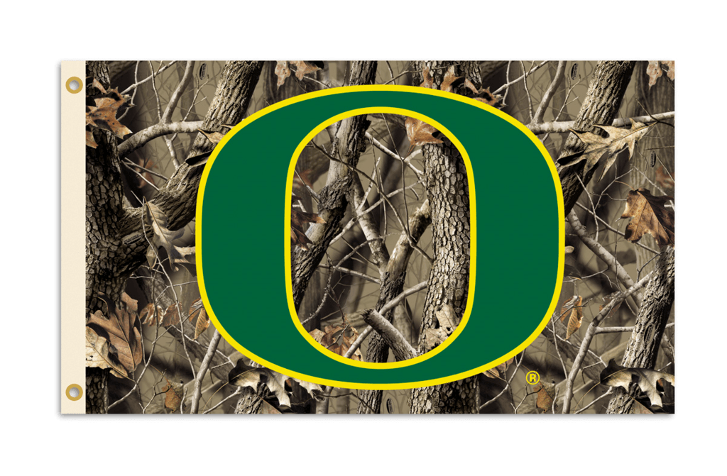 Camo Oregon Ducks Logo - NCAA Oregon Ducks 3 Ft. X 5 Ft. Flag W/Grommets - Realtree Camo ...