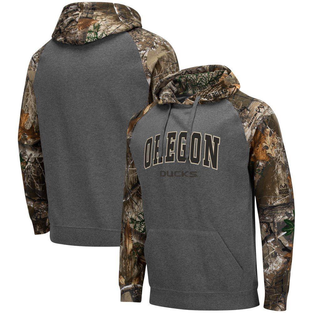 Camo Oregon Ducks Logo - Men's Colosseum Charcoal/Realtree Camo Oregon Ducks Arch & Logo ...