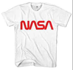 Whiye and Red a Logo - Nasa Red Logo Unisex T Shirt All Sizes Black White | eBay