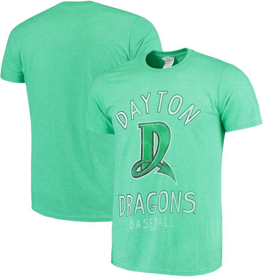 Dayton Dragons Logo - Men's Dayton Dragons Green Team Logo Softstyle T-Shirt
