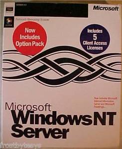 Windows NT Server Logo - Microsoft Windows NT Server v. 4.0 with 5 CALs FrontPage Retail Box