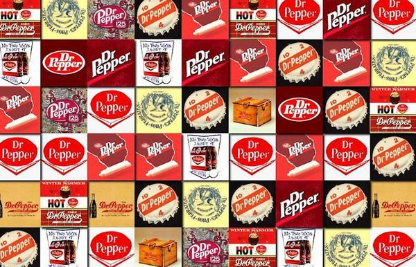 Dr Pepper Old Logo - Exclusive RARE One-Of-A-Kind History Dr. Pepper Drink logos all-over ...