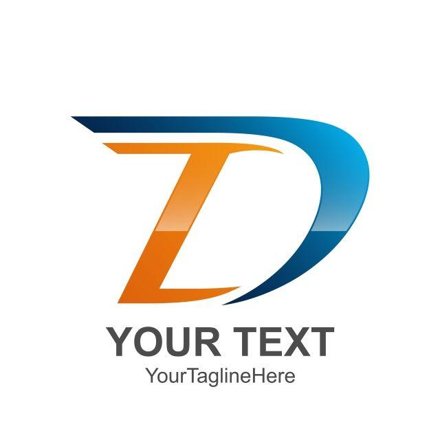 Orange Colored Logo - Initial letter D logo template colored blue orange Template for Free