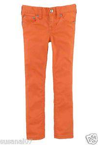 Orange Colored Logo - NWT Ralph Lauren Polo Girls Bowery Skinny Fit Orange Colored Logo