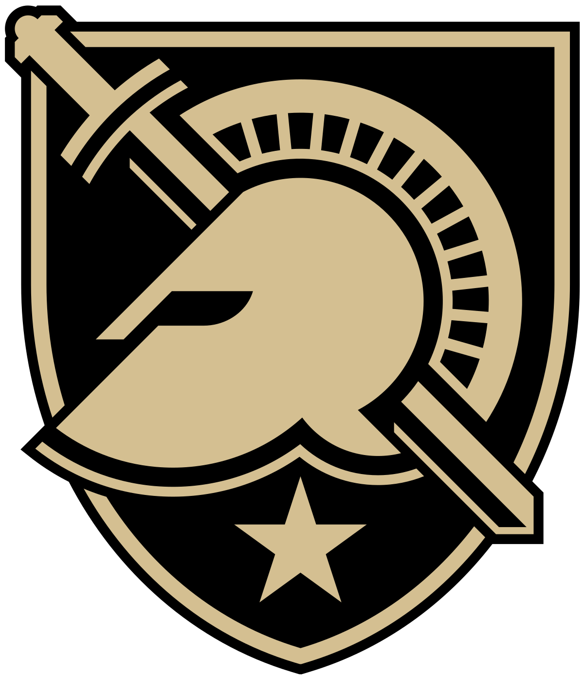 Gold and Black Knights Logo - Army Black Knights