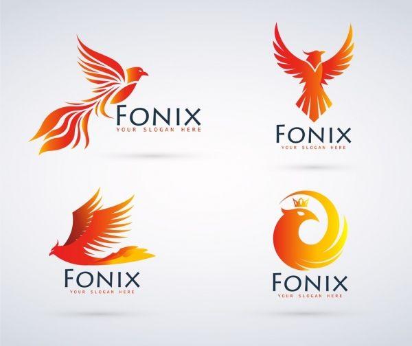 Yellow Birds Logo - Bird logo sets phoenix icon yellow design Free vector in Adobe ...