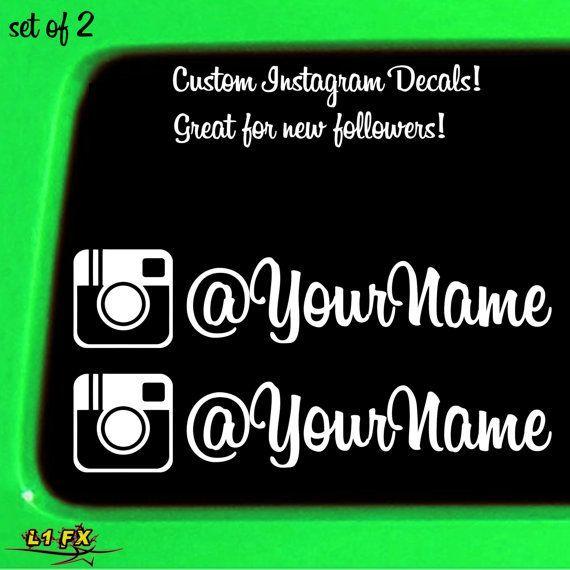 Instagram Car Logo - Set of 2 Custom Instagram Sticker Decal DIY User Name Follow At