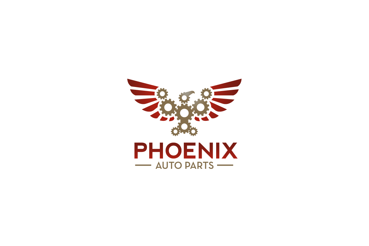 Pheonix Bird Logo - Phoenix Auto Parts – Gear Bird Logo | Logo Cowboy