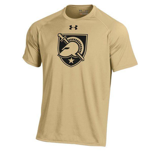 Gold and Black Knights Logo - Men's Under Armour Gold Army Black Knights School Logo Performance T ...