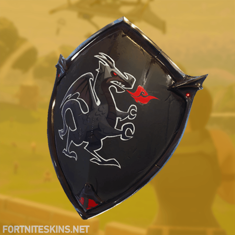 Gold and Black Knights Logo - Black Shield Back Bling | Backpacks - Fortnite Skins