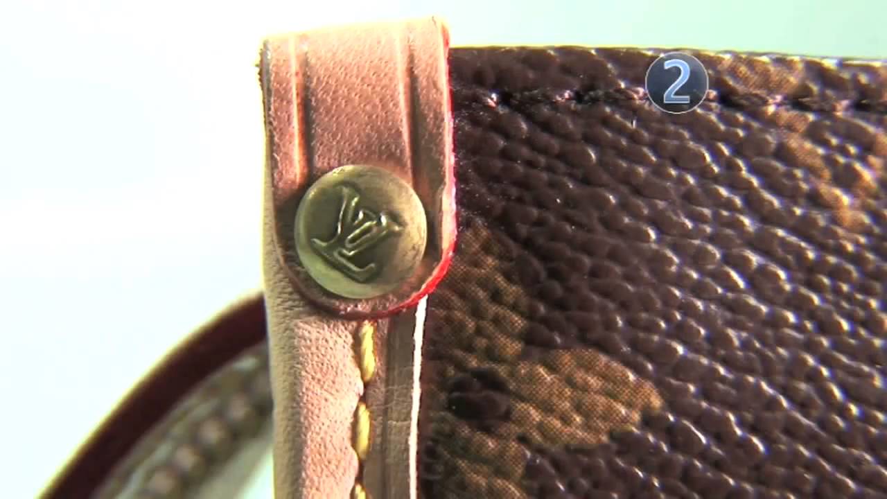 Close Up of Louis Vuitton Logo - How To Spot A Fake Louis Vuitton Bag - YouTube