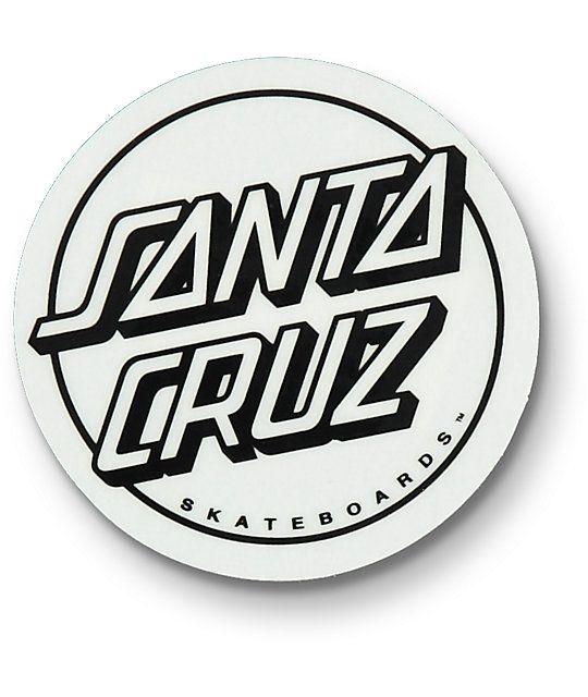 Black and White Santa Cruz Logo - Santa Cruz Opus Dot Clear Black & White Sticker | Zumiez