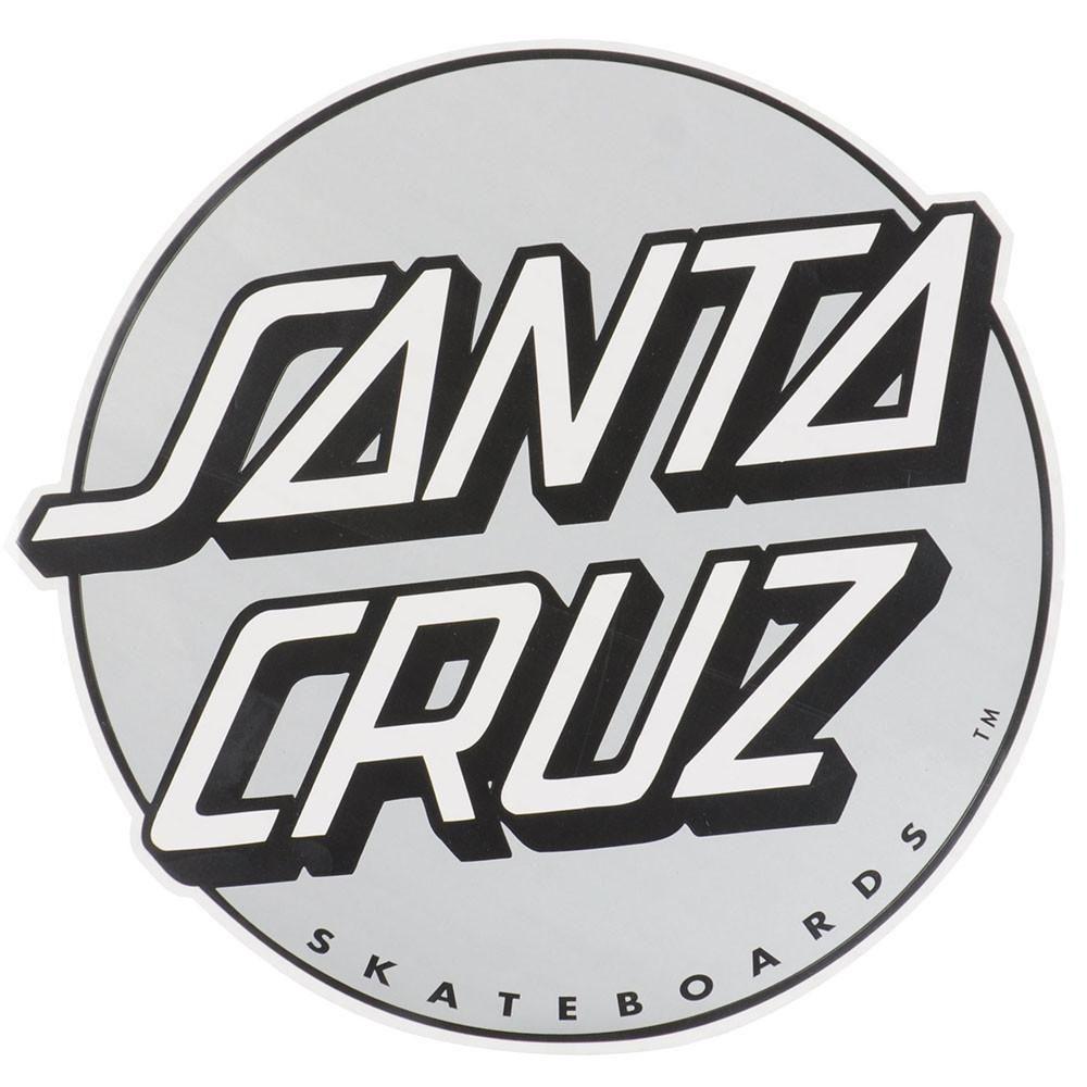 Black and White Santa Cruz Logo - Santa Cruz Large Classic Dot Sticker Silver