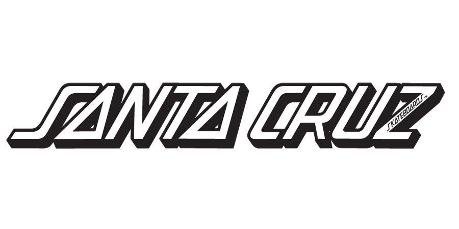 Black and White Santa Cruz Logo - Santa Cruz Classic Strip Sticker White 5 Inch - Pacifc Wave Surf Shop