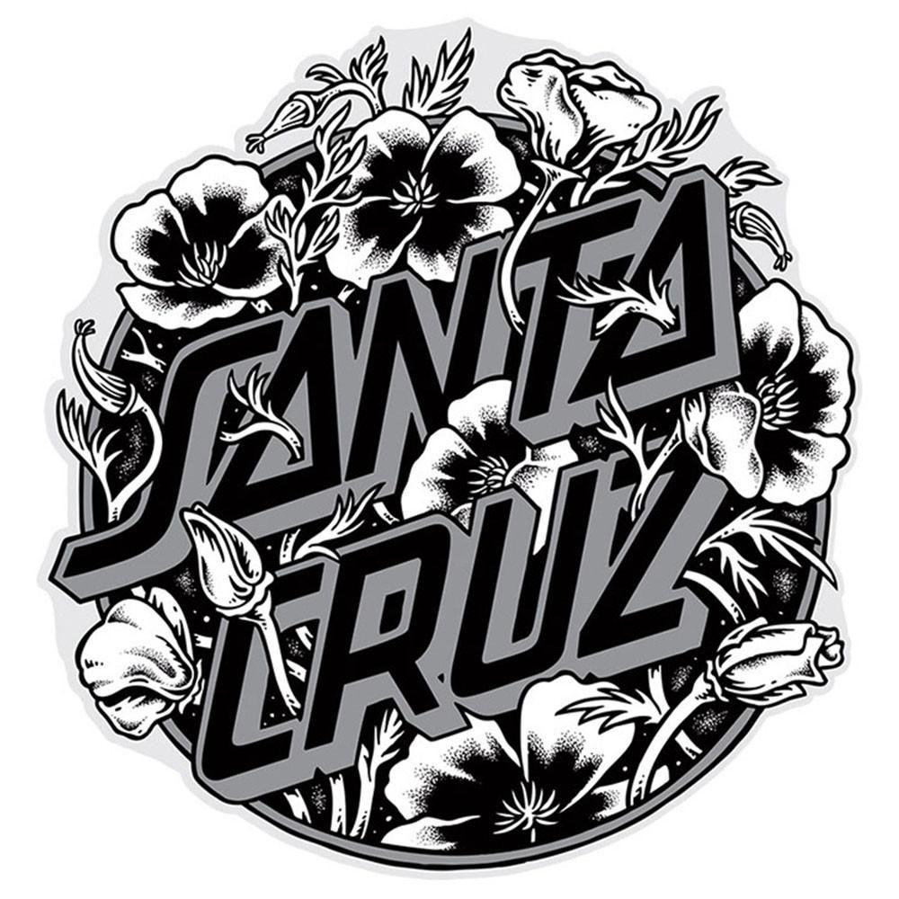 Black and White Santa Cruz Logo - Santa Cruz Cali Poppy Dot Decal Sticker Grey X 3.125in
