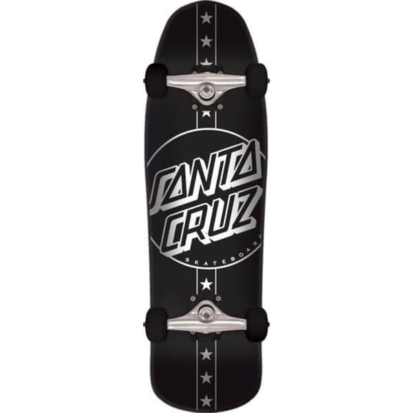 Black and White Santa Cruz Logo - Santa Cruz Skateboards Spangled Black / White Complete Skateboard ...
