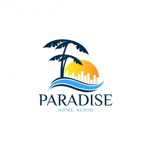 Paradise Water Logo - Beach paradise logo Vector | Premium Download