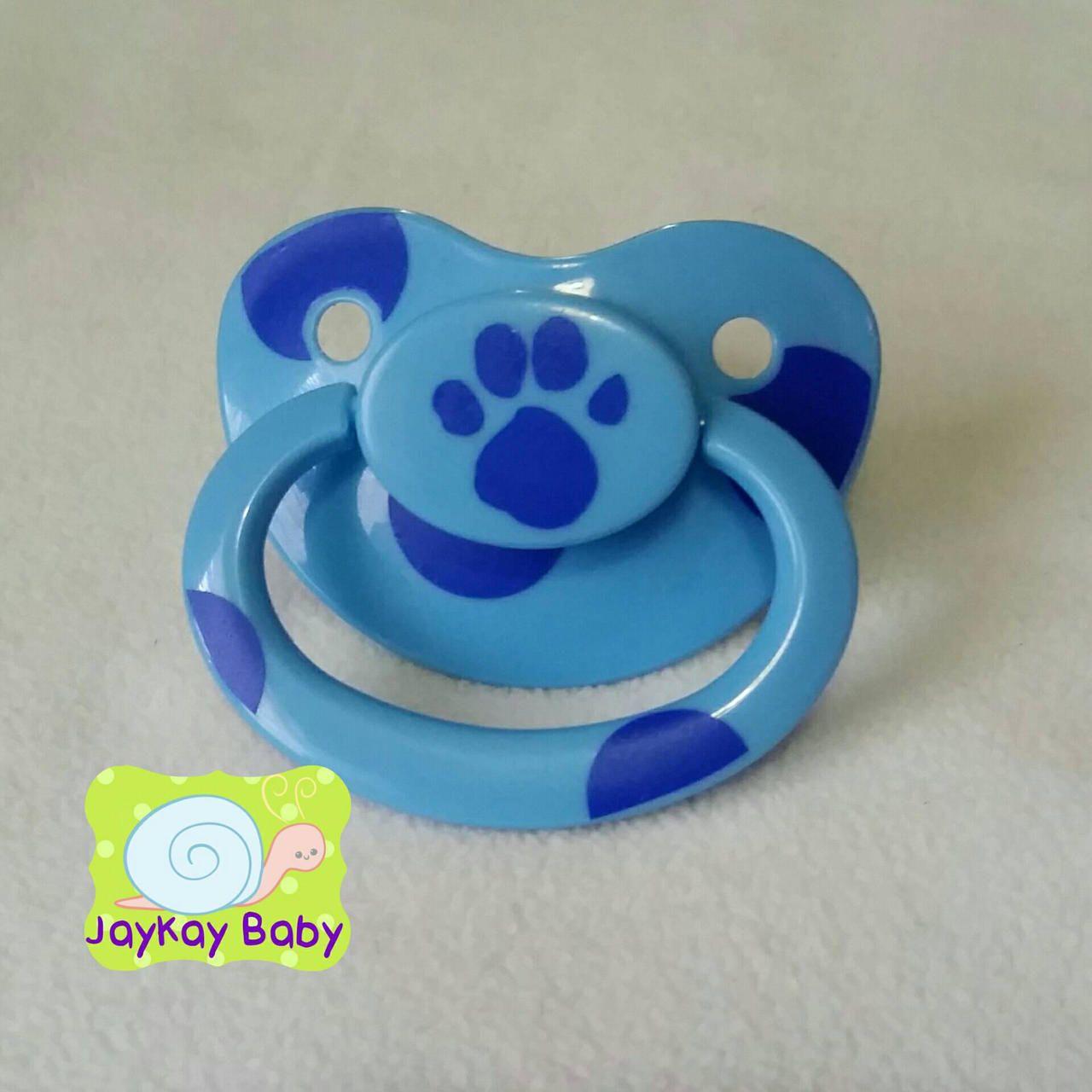Blue Clue Print Paw Logo - Blue's Clues Paw Print Themed Adult Pacifier - Jaykaybaby