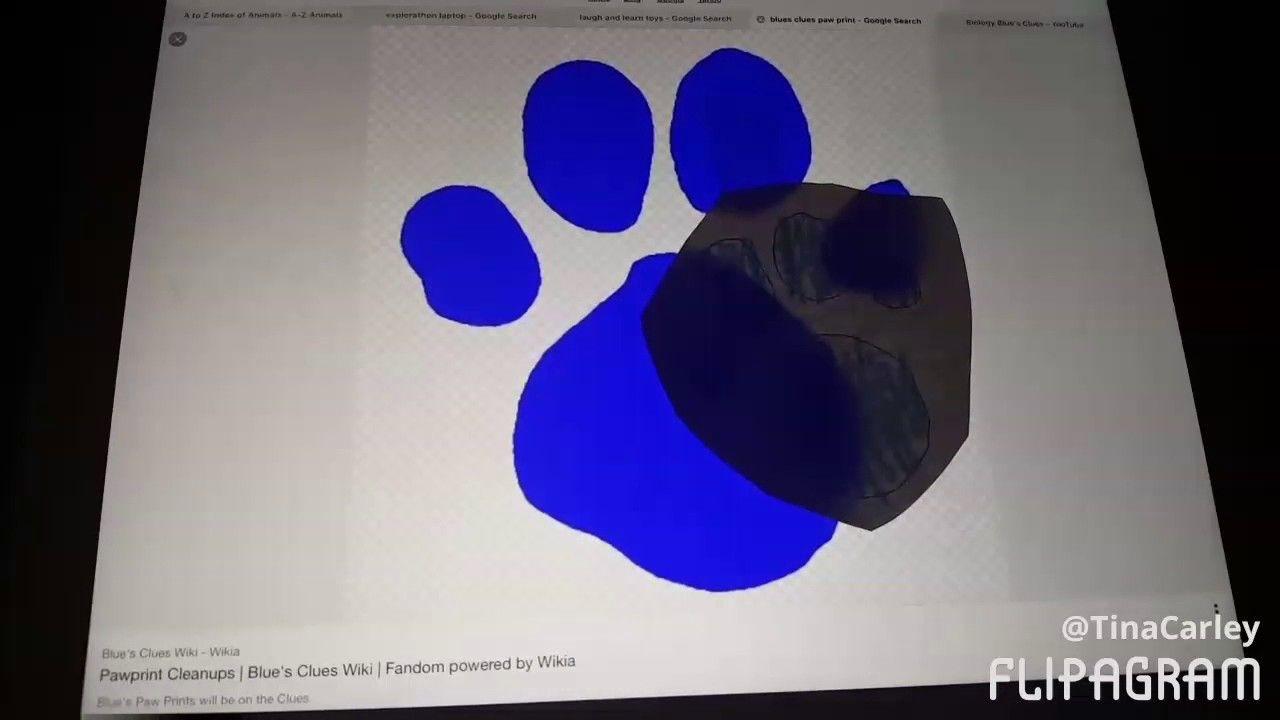 Blue Clue Print Paw Logo - Blues clues pawprint tail scissors