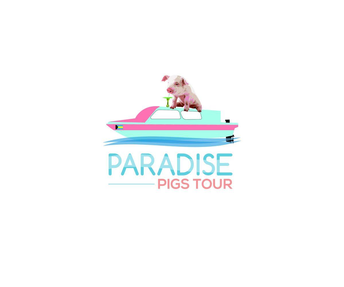 Paradise Water Logo - Professional, Serious, Tourism Logo Design for PARADISE PIGS TOUR