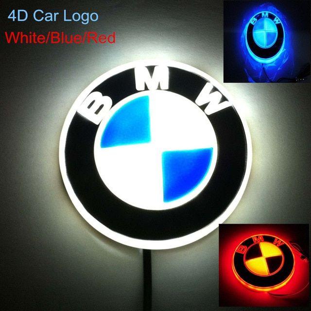 Red and White Car Logo - New High Quality 4D Red Blue White LED Car styling Logo For BMW 1 3 ...