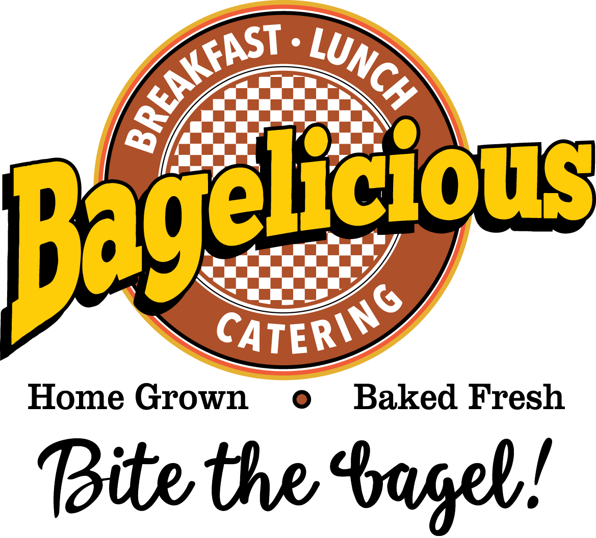 Bagel Logo - Breakfast, Lunch, & Catering; Home Grown, Baked Fresh • Bagelicious