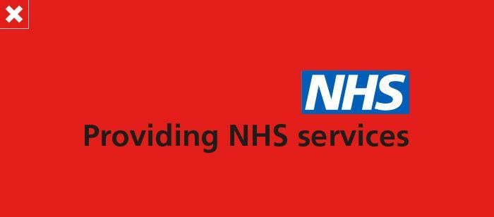 Red and Blue Services Logo - NHS Identity Guidelines. Primary care logo