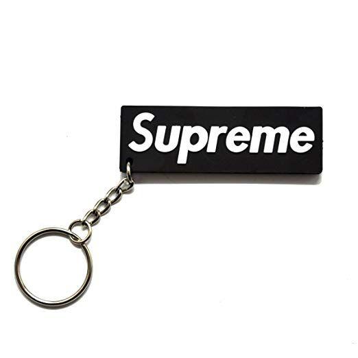 White Supreme Logo - Supreme box logo keychain (Black): Clothing