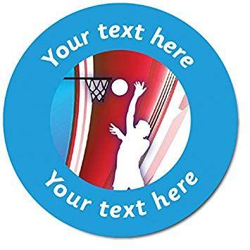 Red and Blue Services Logo - Personalised Netball Basketball Stickers Blue 37 Millimetres x 35