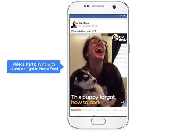 Google Play Ad Logo - Facebook Videos Will Now Play With the Sound on by Default | Digital ...