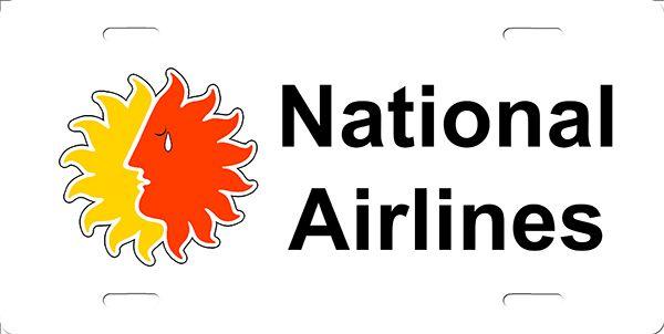 National Airlines Logo - Airlines photographic image printed on a license plate. Out Front