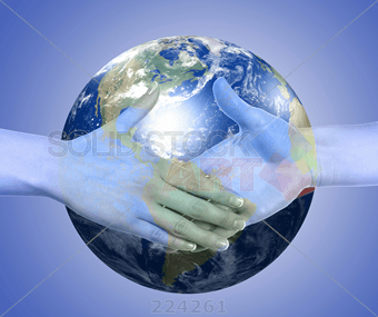2 Hands -On Sphere Logo - Stock Photo of Filtered graphic illustration two hands touching ...