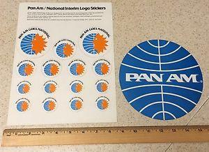 National Airlines Logo - Vintage Pan Am American National Airlines Decal Sheet and Sticker