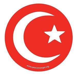 Red Crescent Moon Logo - Islam Crescent Moon and Star Single Symbol Mini Sticker
